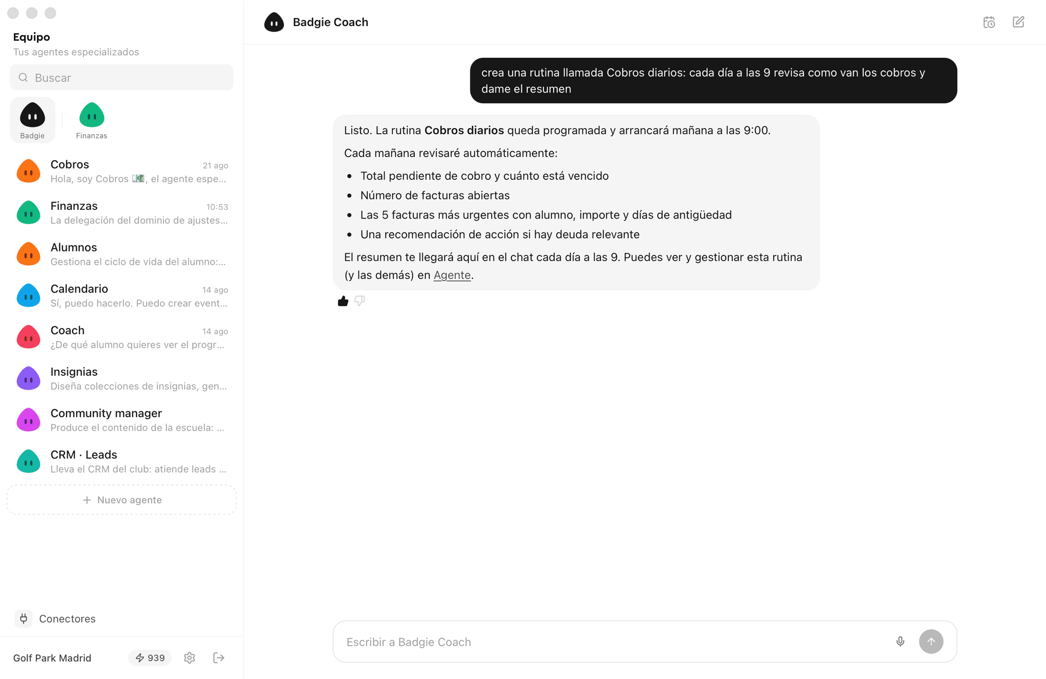 Badgie Agents: agentes de IA para clubes y escuelas deportivas