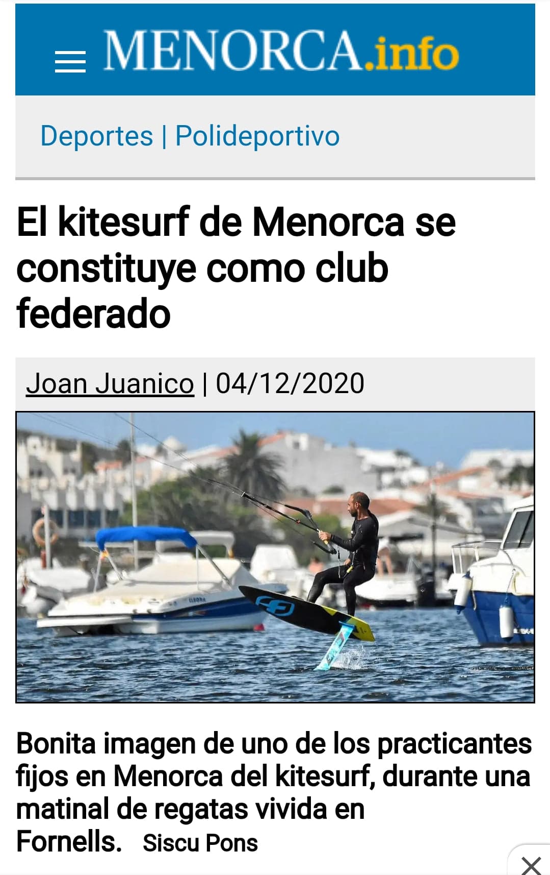 Minorca Sailing - kitesurf in Menorca