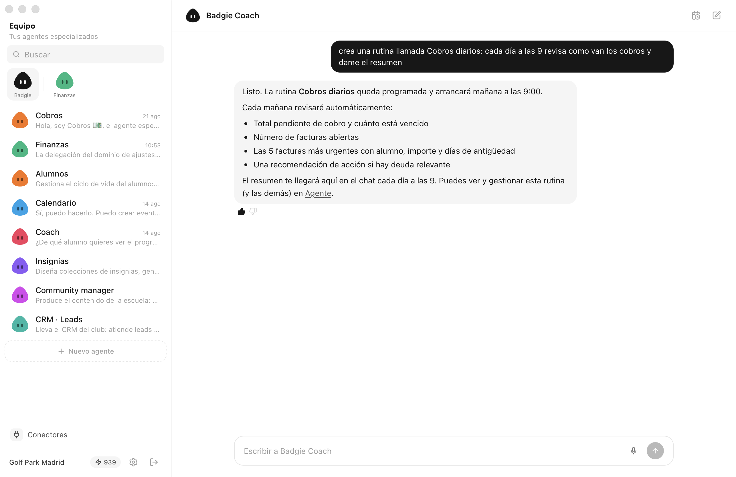 Badgie Agents: agentes de IA para clubes y escuelas deportivas